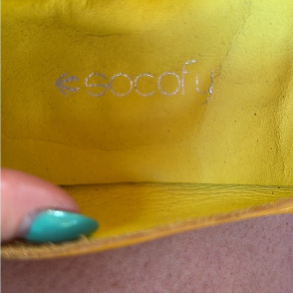 Yellow Leather Floral Women’s Flats esocofy brand - Picture 3 of 3